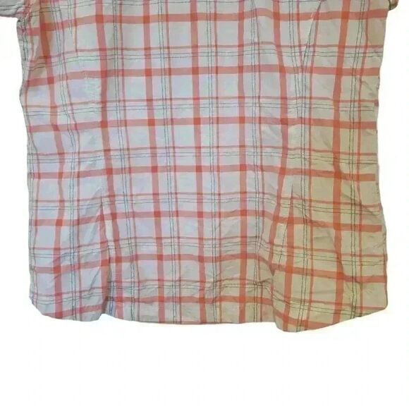 Columbia Women's White & Peach Nylon Plaid Silver Ridge Short Sleeve Button Down - Picture 11 of 13